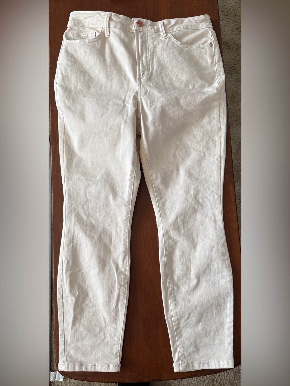 LC Lauren Conrad Cream High-Rise Jeans Size 12